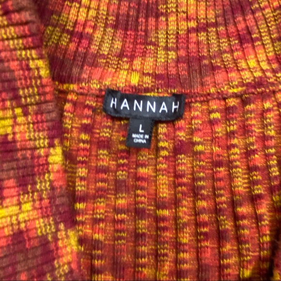 Hannah Multi Color Scoop Neck 3/4 Sleeve Ribbed Sweater - Picture 4 of 6